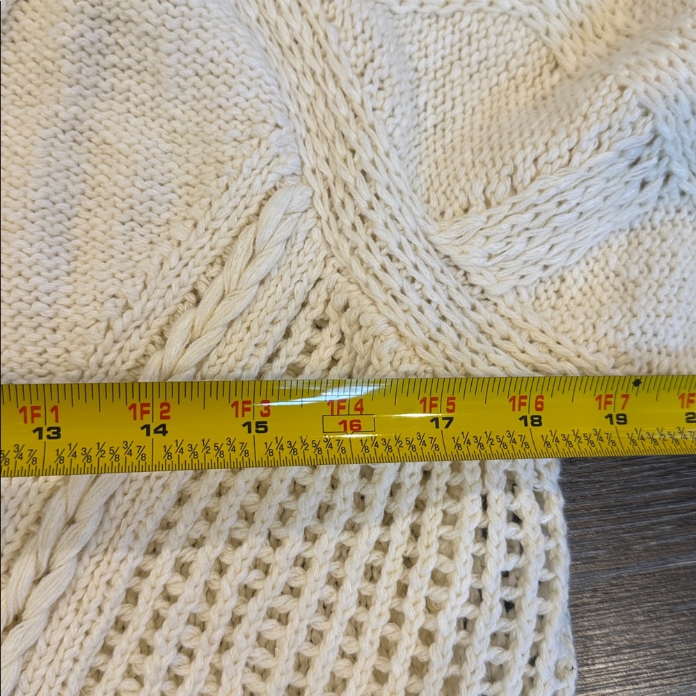 Anthropologie Women’s Cardigan Size XS Braided Pattern Cream - Picture 10 of 11